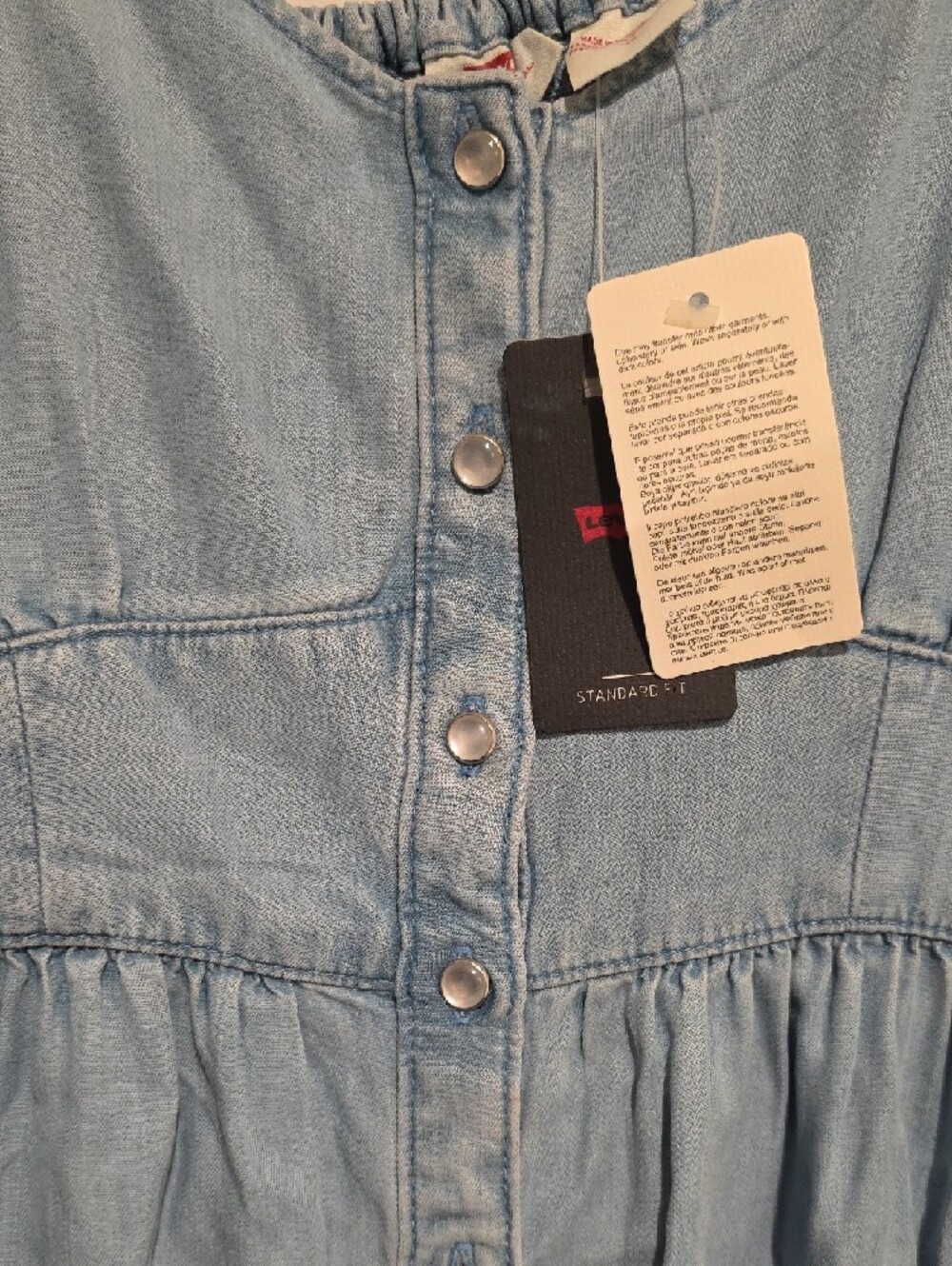 Levi's Light Blue Tie-Shoulder Button-Front Maxi Dress - Picture 5 of 13